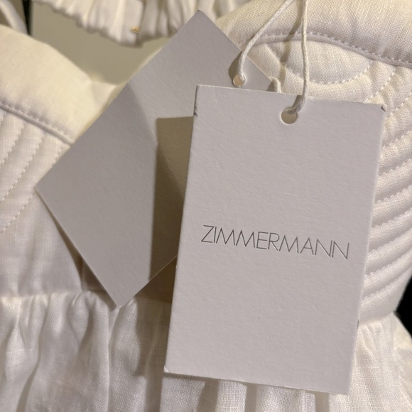 NWT Zimmerman Rosa Cutout Linen Midi Dress, Size US 4 - Picture 7 of 10